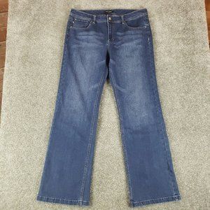 White House Black Market Jeans Sz 14 (35x32) Womens Blanc Boot Leg Mid Rise